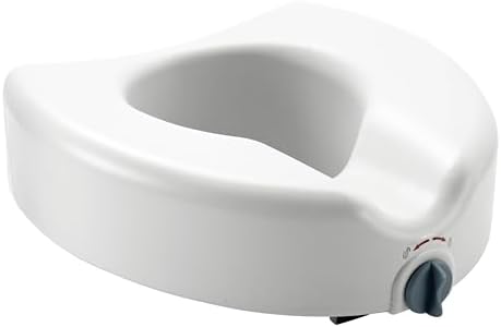 Medline 5" Raised Toilet Seat with Lock, No Arms, White, 400 lb Capacity - Easy Installation - Elderly & Disabled Bathroom Aid