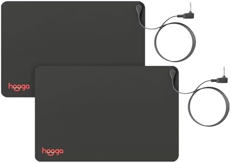 Hooga Grounding Mat for Sleep, Energy, Pain Relief, Inflammation, Balance, Wellness. Earth Connected Therapy. Indoor Grounding at Home, Office, Work. 15 Foot Cord Included. Conductive Carbon (2 Pack)
