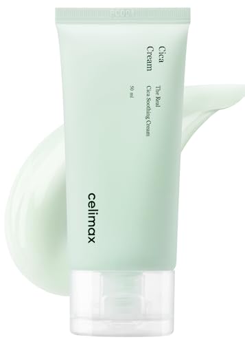 celimax The Real Cica Soothing Cream | with Fresh Cica Extract, Oil Free, Hydrating, Moisturizing, Calming, Lightweight Gel Cream, 50ml