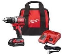 Milwaukee M18 18V Lithium-Ion 1/2 Inch Cordless Drill Driver Compact Kit 2606-21CT