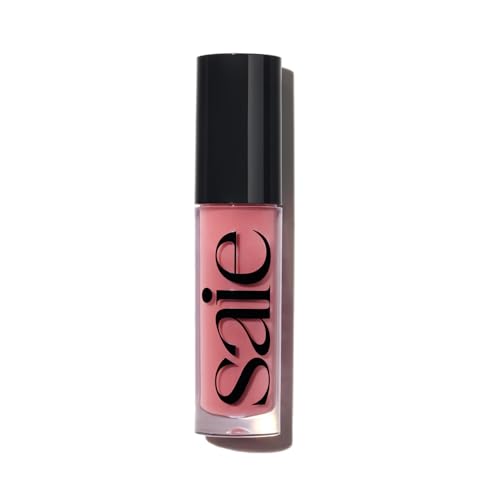 Saie Glossybounce High-Shine Hydrating Lip Gloss Oil - Sheer Tinted Lip Oil with Hyaluronic Acid + Jojoba Oil for Long-Lasting Moisture - Kiss (.17 oz)