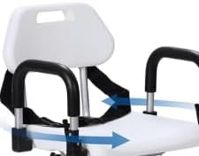 Revolution Pivoting Shower Chair for Bathtub, Adjustable Swivel Seat with Padded Back and Arms, Adjustable Space Saving Design for Tubs, Shower, for Elderly, Handicap & Seniors, White