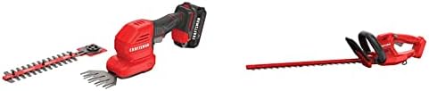 CRAFTSMAN V20 Cordless Handheld Grass Trimmer, Hedge Trimmer and Battery Kit