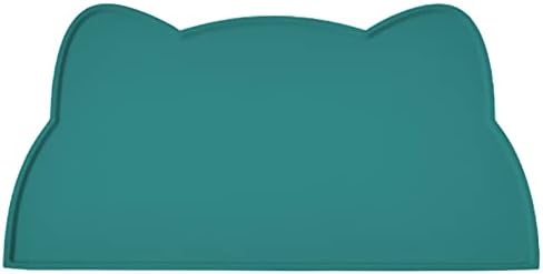 Cat Food Mat, Silicone Pet Feeding Mat for Floor Non-Slip Waterproof Dog Water Bowl Tray Cushion (20" x 12", MARRS Green)
