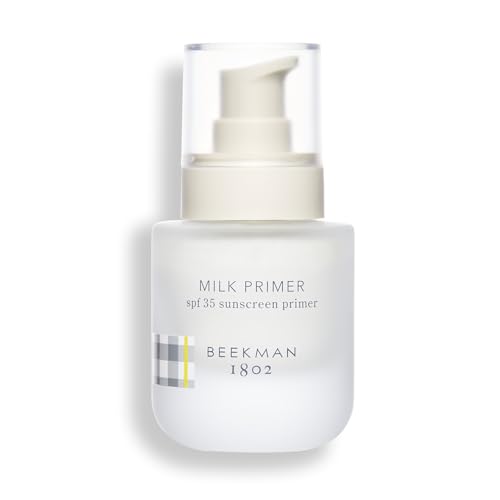 Beekman 1802 Milk Primer for Face - Oxybenzone & Fragrance Free - SPF 35 Mineral Sunscreen, Moisturizer & Makeup Primer - Invisible & No White Cast - Good for Sensitive Skin - Cruelty Free