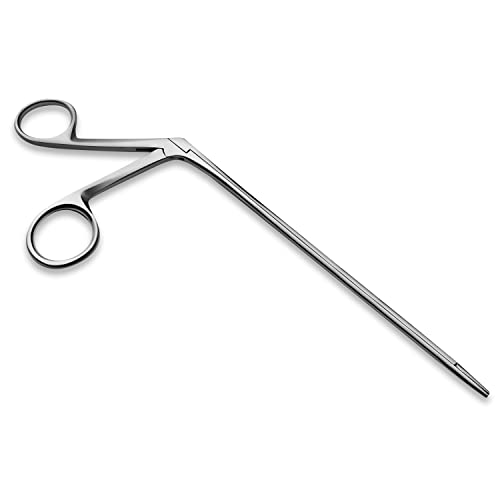 Precise ENT Procedures with Alligator Ear Forceps - Curved Jaw Design, Non-Slip Grip Handle, Fine-Tip, Reusable and Easy to Clean - 8 Inches