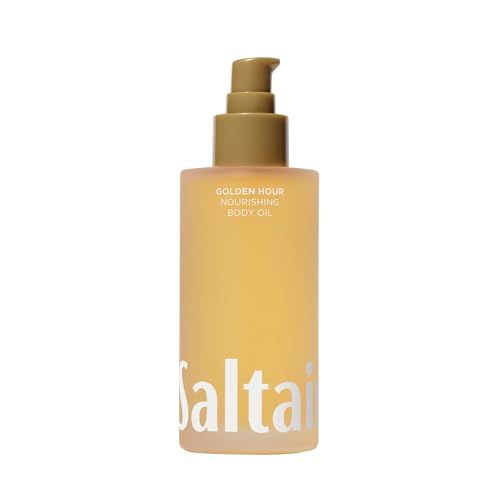 Saltair Body Oil. Luxurious Golden Hour After Shower and Bath Oil Moisturizer for Women. Botanical, Non-Greasy, and Well-Absorbing Lotion for Hydrating Dry Skin. 4oz Pump Bottle