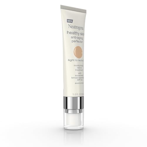 Neutrogena Retinol Treatment and Tinted Facial Moisturizer, Healthy Skin Anti-Aging Perfector with Broad Spectrum SPF 20 Sunscreen with Titanium Dioxide, 30 Light to Neutral, 1 fl. oz