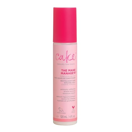 Cake Beauty Leave in Conditioner, The Mane Manager – Moisturizing & Softening – With Coconut Oil, Biotin, Soy & Rice Proteins – For Dry/Normal Hair Types – 4 Fl Oz / 120 mL