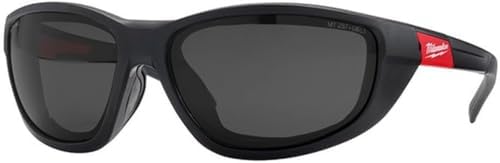 Milwaukee Rectangular MILW 48-73-2045 Polarized HIGH Performance Safety Glasses with Gasket, Black