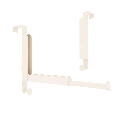 Over The Door Drying Rack, Foldable Portable Over The Door Hooks Hanger with Towel Racks for Coat Clothes Laundry Bathroom Bedroom Travel Hangers (Milky White, 2 Pack)