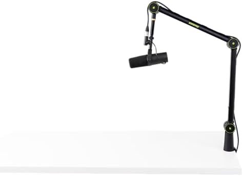 Shure by Gator Deluxe Articulating Desktop Podcasting Mic Boom Arm with Cable Management Channel; (SH-BROADCAST1)