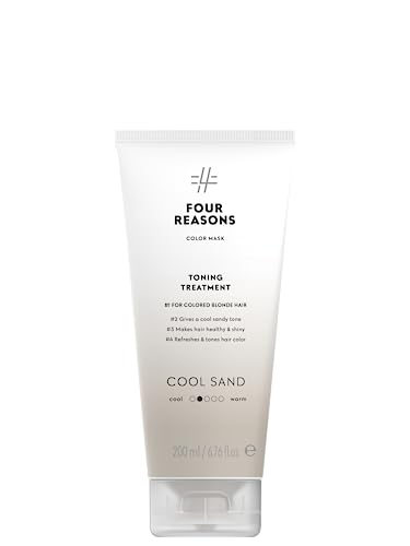 Four Reasons Color Mask – Cool Sand Blonde - (27 Colors) Color Depositing Conditioner, Toning Treatment, Tone & Enhance Color-Treated Hair - Semi Permanent Hair Dye, Vegan and Cruelty-Free, 6.76 fl oz