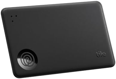 Tile by Life360 Slim (2024) - Wallet Finder, Bluetooth Tracker and Item Locator for Luggage Tags, Passports and More. Both iOS and Android Compatible. Phone Finder. 1-Pack (Black)
