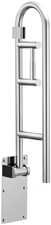 Moen Home Care Bathroom Safety 30 Inch Stainless Steel Flip Up Bathroom HandicapGrab Bar with Toilet Paper Holder, Elderly Assistance Product, R8962FD