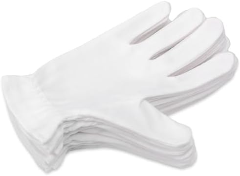 Selizo 6 Pairs 100% White Cotton Gloves for Eczema, Moisturizing Gloves for Dry Hands Overnight Women, Moisture Sleeping Spa Lotion Hand Cream Gloves for Eczema Dry Cracked Hands Sensitive Skin