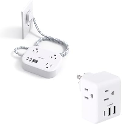 5 ft Travel Power Strip, Cruise Ship Essentials with USB C+Multi Plug Outlet Extender, Power Strip Non Surge Protector Electric Outlet Splitter