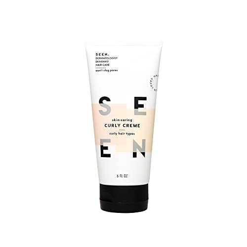 SEEN Curly Creme - Scented - Non-Comedogenic & Sulfate-Free Curl Defining Styling Hair Cream- Reduces Frizz- Heat Protectant- Safe for Sensitive Skin