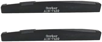 Guyker Acoustic Guitar Bone Bridge Saddle Nuts Replacement Parts Accessories for Acoustic Folk Guitar, 2 Piece, Black Lower String Pillow 74x3x9mm ATB-7439