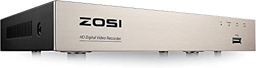 ZOSI 8Channel Full 1080P High Definition Hybrid 4-in-1 HD TVI DVR Video Recorder CCTV Surveillance Security Camera System Real Time Recording Mobile Phone Monitoring (Renewed)