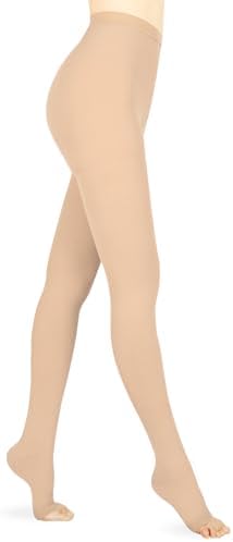 15-20 mmHg Compression Pantyhose for Women, Medical Compression Stockings, Open Toe Compression Leggings,Waist High Compression Tights for Edema, Varicose Veins, Swelling, Pregnant,Nurses, Athletes