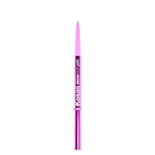 Kosas Brow Pop Nano - Ultra-Fine 1mm Brow Pencil Precision Tip - Natural-Looking Eyebrows with Finest Hairlike Stroke - All Day Wear, Hypoallergenic, Safe for Sensitive Skin - Soft Brown
