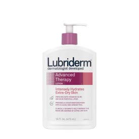 Lubriderm Advanced Therapy Moisturizing Lotion with Vitamins E and B5, Deep Hydration for Extra Dry Skin, Non-Greasy Formula, 16 fl. oz(Pack of 2)