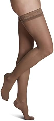 SIGVARIS Women’s Style Sheer 780 Closed Toe Thigh-Highs w/Grip Top 20-30mmHg