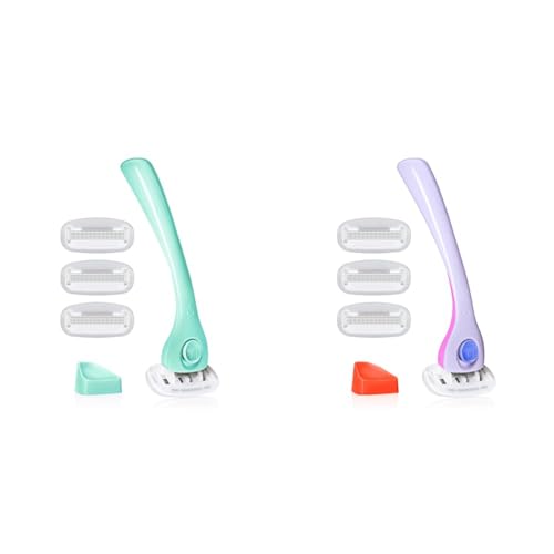Billie Razors for Women Shave Kit - Razor + 4x 5-Blade Refills + Magnetic Holder - Minty & DreamPop
