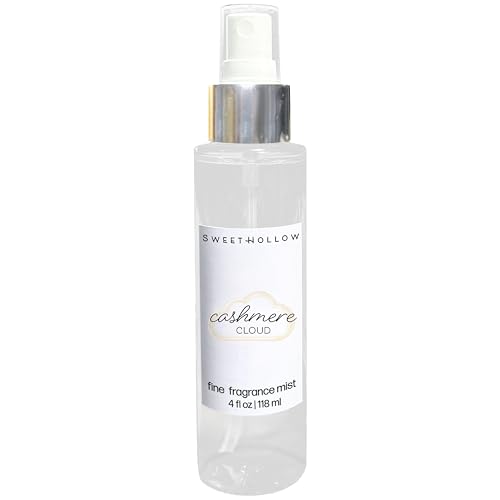SweetHollow Cashmere Cloud Fine Fragrance Mist, Scented Perfume Body Spray with Clean Ingredients, Clean Cozy Linen Scent, Infused with Essential Oil