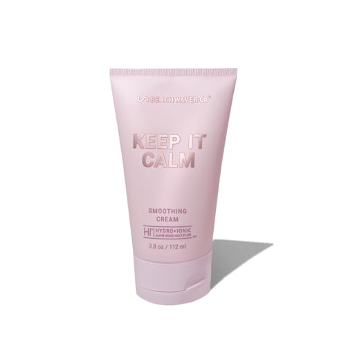 Beachwaver Keep It Calm Smoothing Cream - Lightweight Styling Cream for Smooth Sleek Hair and Slicked Back Styles - Anti-Frizz Flyaway Tamer with HiX Vegan Bond Multiplers - Vegan (3.8 Fl Oz)