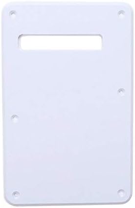 Musiclily 6 Hole Strat Back Plate Tremolo Cavity Cover Guitar Backplate for Fender USA/Mexican Made Standard Stratocaster Modern Style Electric Guitar, White