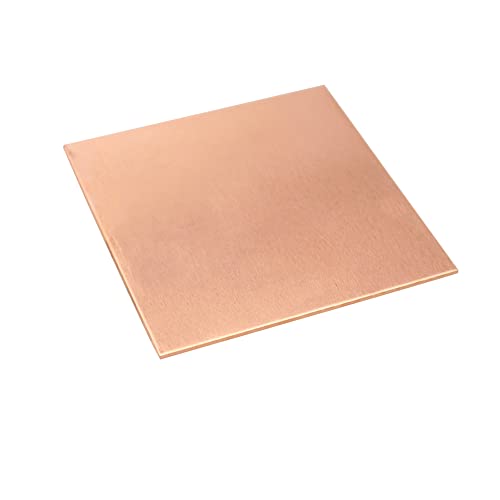 12 Gauge 99.9% Pure Copper Sheet, 1 Pcs (0.08" x 7.9" x 7.9") Copper Plates Brass Plates for Jewelry, Crafts, Repairs, Electrical