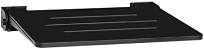 Seachrome 18 inch Silhouette Slimline Folding Wall Mount Shower Bench Seat, Matte Black Seat with Matte Black Frame