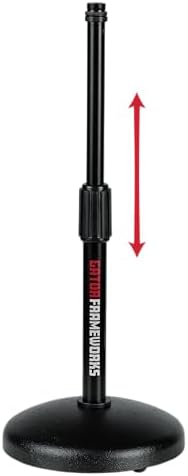 Gator Frameworks Desktop Microphone Stand with Round Weighted Base & Adjustable Height (GFW-MIC-0501)