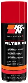 K&N Air Filter Oil: Aerosol; Restore Engine Air Filter Performance and Efficiency, 99-0516, 347g(12.25 Oz), Black