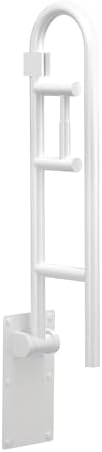Moen R8962FDW Bathroom Safety 30-Inch Flip-Up Bathroom Grab Bar with Toilet Paper Holder, Glacier White