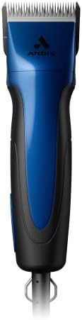 Andis 68520 Excel Professional 5-Speed Detachable Blade Clipper Kit - Animal/Dog Grooming, Rotary Motor, Soft-Grip Anti-Slip Housing, 14-Inch Cord, for All Coats & Breeds, SMC, Blue