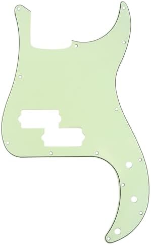 Musiclily13 Hole P Bass Precision Bass Pickguard Scratch Plate for 4 String USA/Mexican Fender American Standard Precision Bass, 3Ply Mint Green