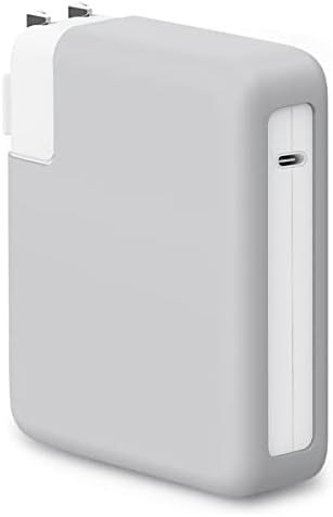 140W Soft Silicone Power Adapter Sleeve Case for 2021 2022 2023 2024 MacBook Pro 16 inch A2485 M1 A2780 M2 A2991 M3 A3186 A3403 M4 Charger Protective Cover (140W), Gray