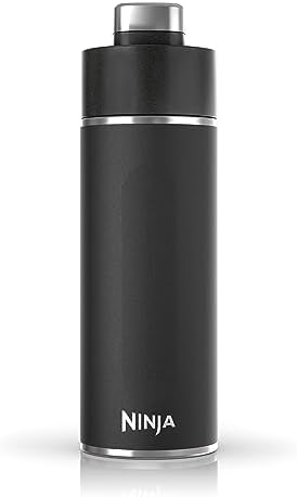 Ninja DW1801BK Thirsti 18oz Travel Water Bottle, For Carbonated Sparkling Drinks, Colder and Fizzier Longer, Leak Proof, 24 Hrs Cold, Dishwasher Safe, Stainless Steel Insulated Tumbler, Onyx Black