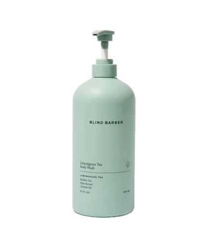 Blind Barber Lemongrass Tea Shower Gel for Men - A Daily Sulfate Free Body Wash for Clean, Hydrated Skin - Refreshing Formula Designed to Remove Build-Up + Debris -32 oz