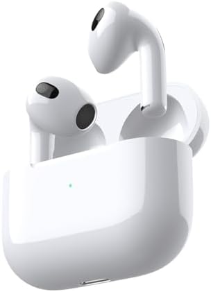 Bluetooth Earphone with Charging Case (3rd) - Up to 200 Hours of Standby Battery Life, Effortless Setup for iPhone, Wireless Charging - White