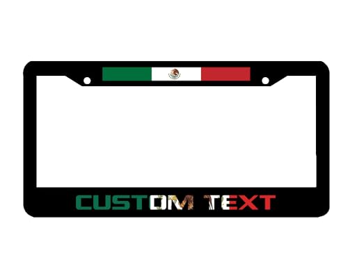 Custom Text Personalized Lettering Mexico Flag Country License Plate Frame Tag Holder Cover Decorative Novelty MX