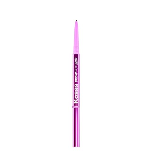 Kosas Brow Pop Nano - Ultra-Fine 1mm Brow Pencil Precision Tip - Natural-Looking Eyebrows with Finest Hairlike Stroke - All Day Wear, Hypoallergenic, Safe for Sensitive Skin- Brown Black