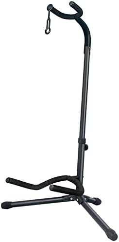 GLEAM Guitar Stand - Adjustable Fit Electric, Classical Guitars and Bass, Accessories, Folding Type Black (CG-4)