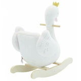 labebe - Plush Rocking Horse Wooden, Baby Riding Animal White Swan, Kid Ride On Toy for 1-3 Year Old, Girl&Boy Stuffed Rocking Animal Outdoor, Nursery/Infant/Child Christmas or Birthday Gift