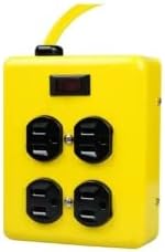 Yellow Jacket 2177N Metal Power Block with 4 Outlets and Lighted Switch, 4-foot Cord