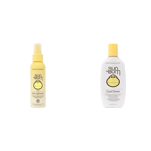 Sun Bum Blonde Formula Hair Lightener, 4 oz Spray Bottle, 1 Count & Sun Bum Cool Down Aloe Vera After Sun Lotion, 8 oz