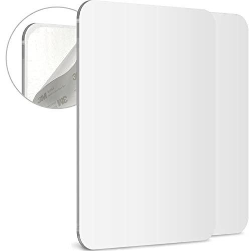 Mavoro Shaving Mirror for Shower - 3M Adhesive Shower Mirror. 7x9in Acrylic Mirror, Unbreakable Mirror with Less Fogging. Sleek Frameless Mirror. Peel and Stick Mirror, Glassless Safety Mirror(2 Pack)